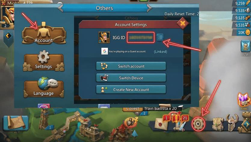شرح كيفية الحصول على Player ID الخاص بـ Lords Mobile